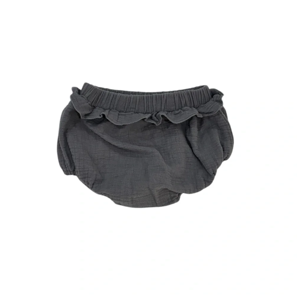 Quincy Mae Charcoal Ruffle Diaper Cover